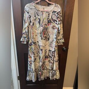 Nuggles Paisley Print Ruffle Hem Dress